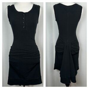 Betsey Johnson Sleeveless Bustle Mini Dress Womens Size P Black Victorian Goth